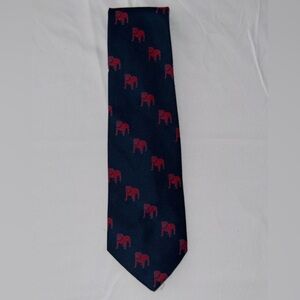 Reis of New Haven Blue and Red Mack Bulldog Pattern Tie